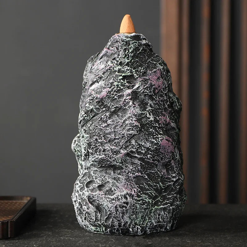 Crystal Cave Backflow Incense Burner — Waterfall Smoke Decor | Starseed