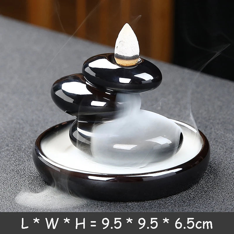 Rock Waterfall Backflow Incense Burner — Zen Smoke Holder | Starseed