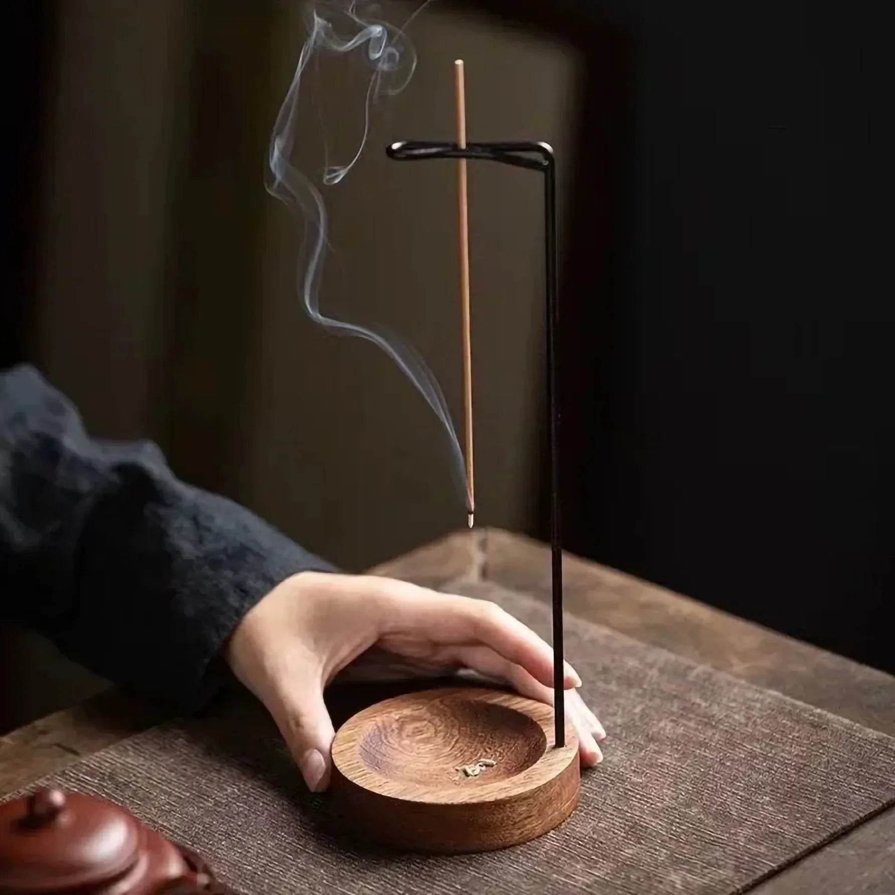 Wooden Zen Incense Burner — Upside Down Smoke Holder | Starseed