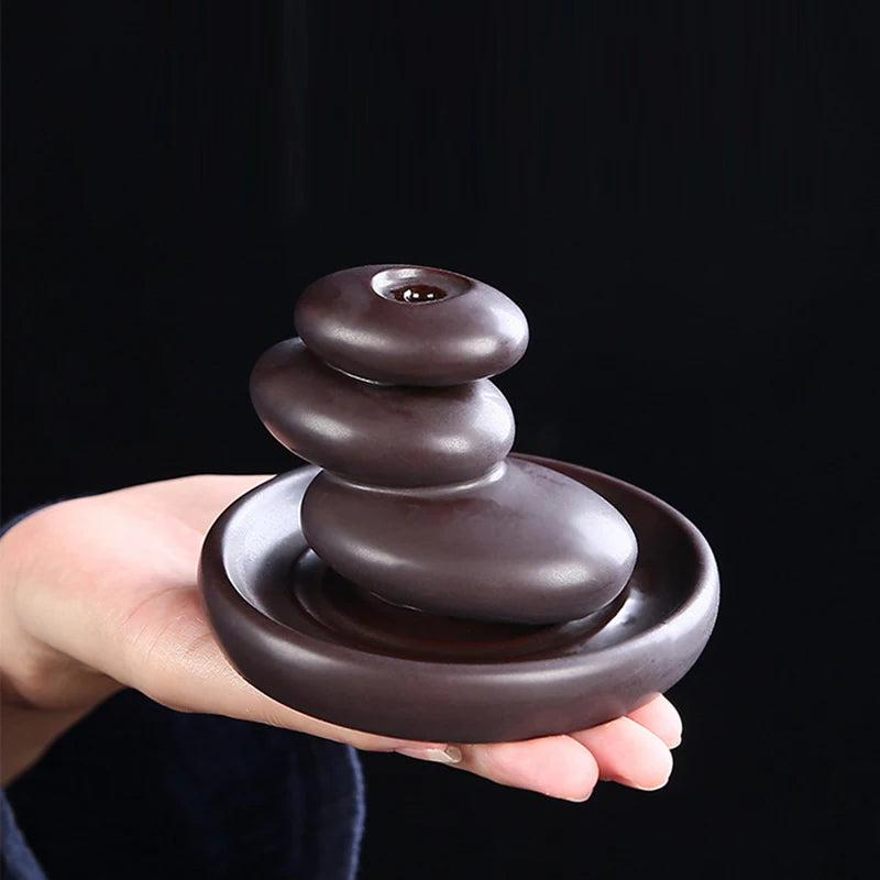 Rock Waterfall Backflow Incense Burner — Zen Smoke Holder | Starseed