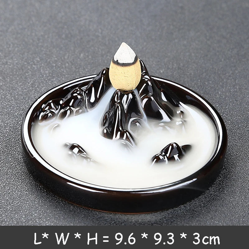 Rock Waterfall Backflow Incense Burner — Zen Smoke Holder | Starseed