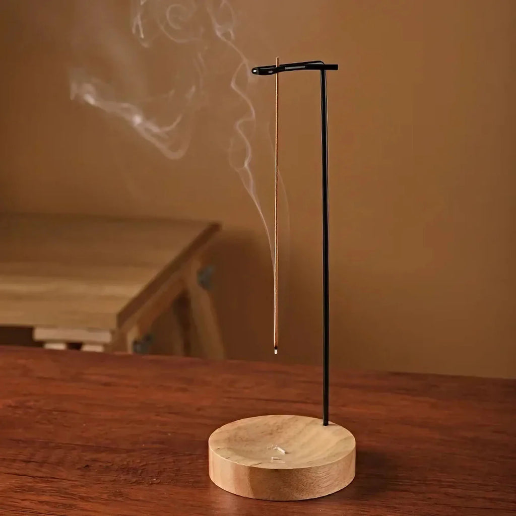 Wooden Zen Incense Burner — Upside Down Smoke Holder | Starseed
