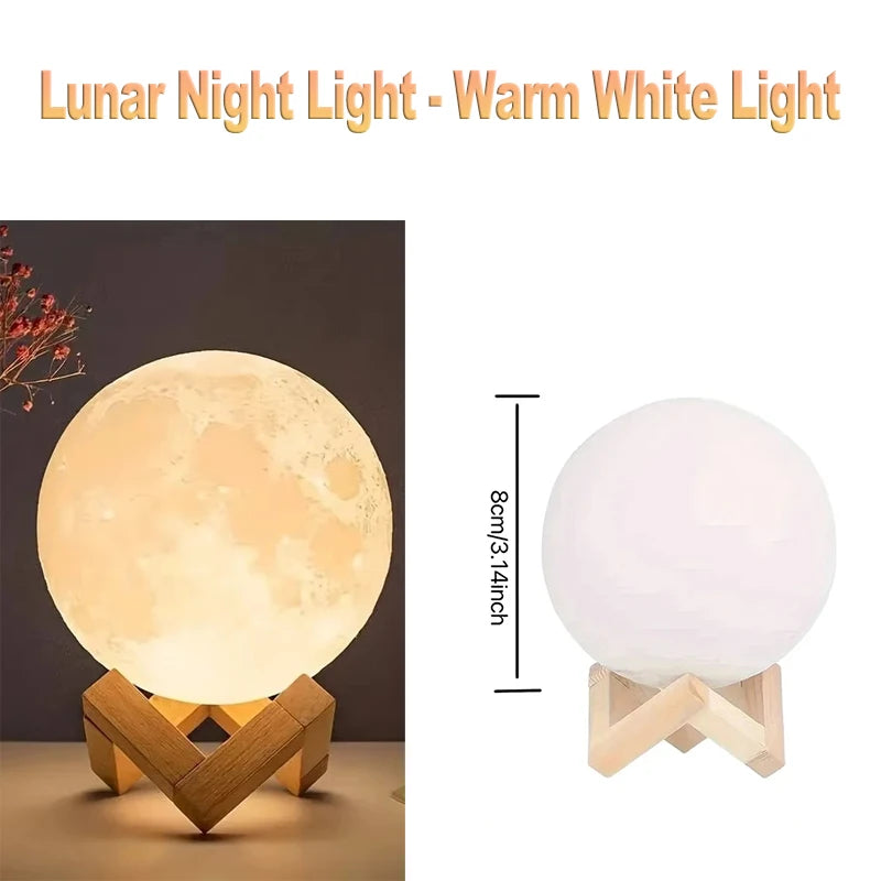3D Moon Lamp Night Light — Touch Sensor Bedside Lamp | Starseed