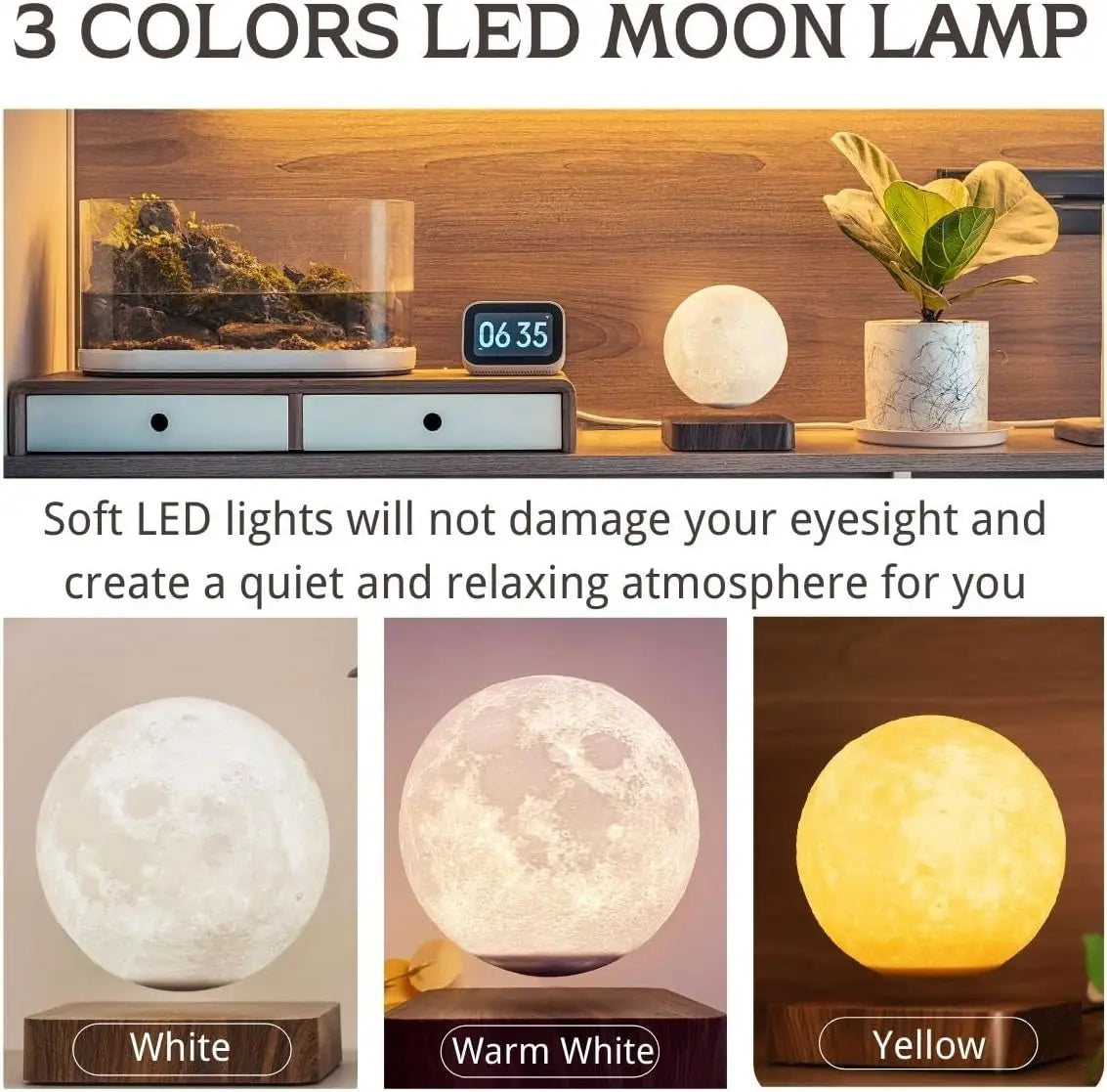 Levitating Moon Lamp — Magnetic Floating Night Light | Starseed
