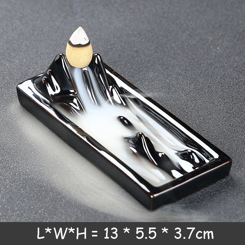 Rock Waterfall Backflow Incense Burner — Zen Smoke Holder | Starseed