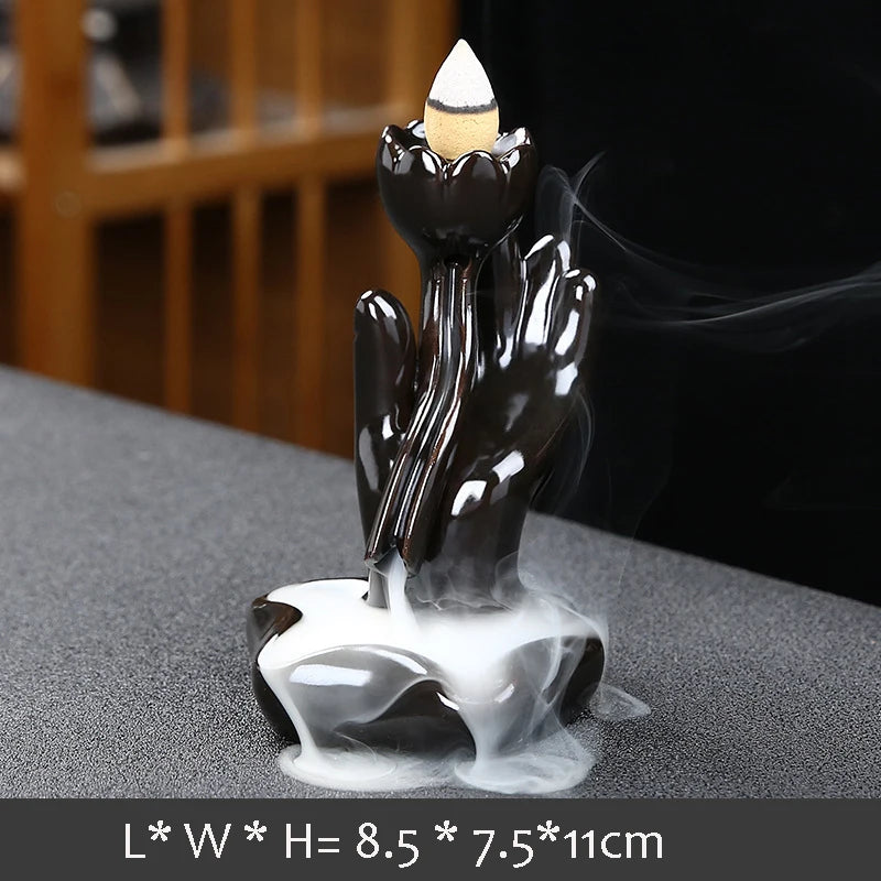 Rock Waterfall Backflow Incense Burner — Zen Smoke Holder | Starseed