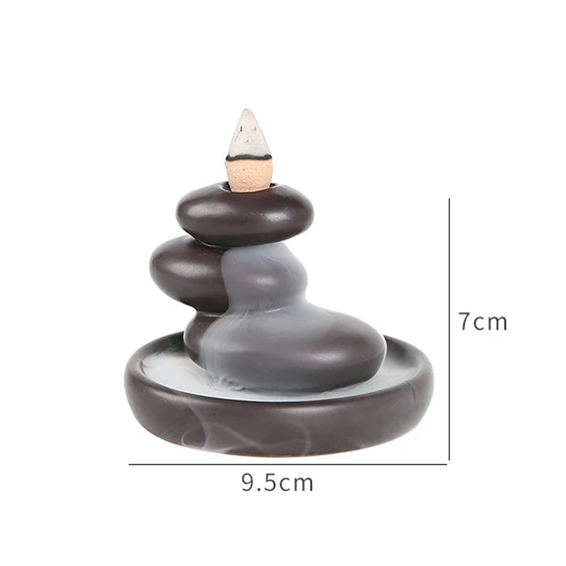 Rock Waterfall Backflow Incense Burner — Zen Smoke Holder | Starseed