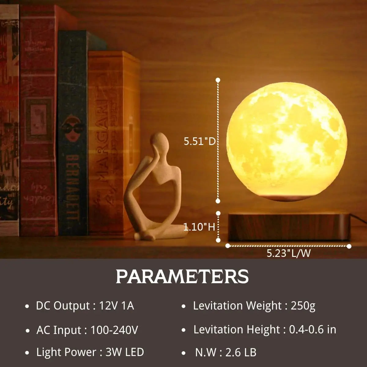 Levitating Moon Lamp — Magnetic Floating Night Light | Starseed