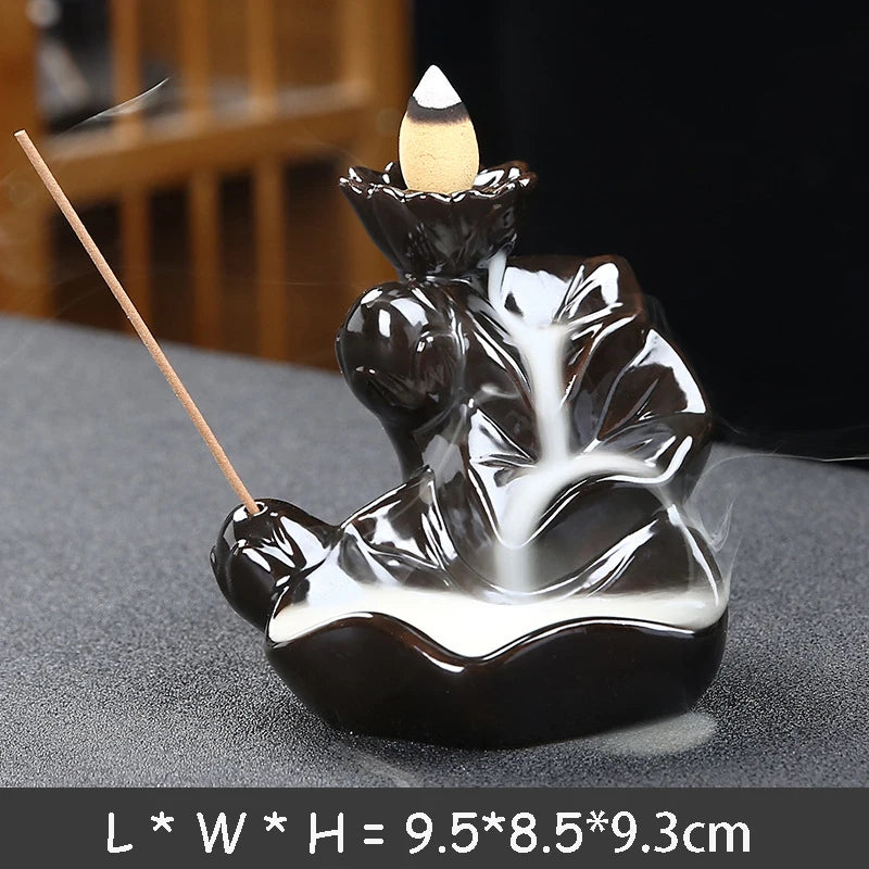Rock Waterfall Backflow Incense Burner — Zen Smoke Holder | Starseed